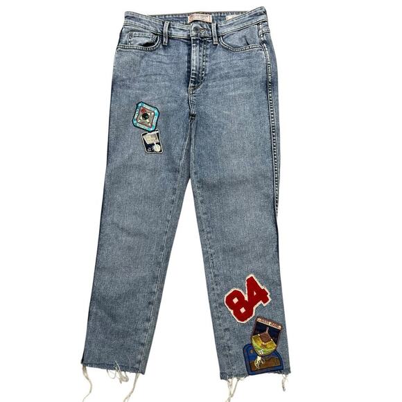 Guess Jeans Denim - GUESS JEANS Women’s 1981 Skinny‎ Light Wash Jeans - Raw Hem Custom Patches - 26